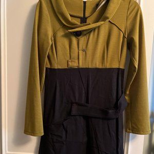 Olive and black XS FRESH midi dress